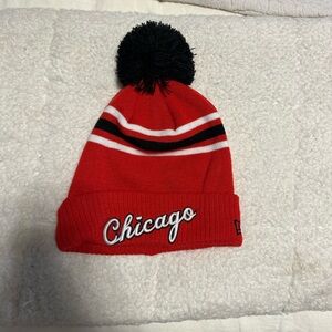 Chicago red and black beanie